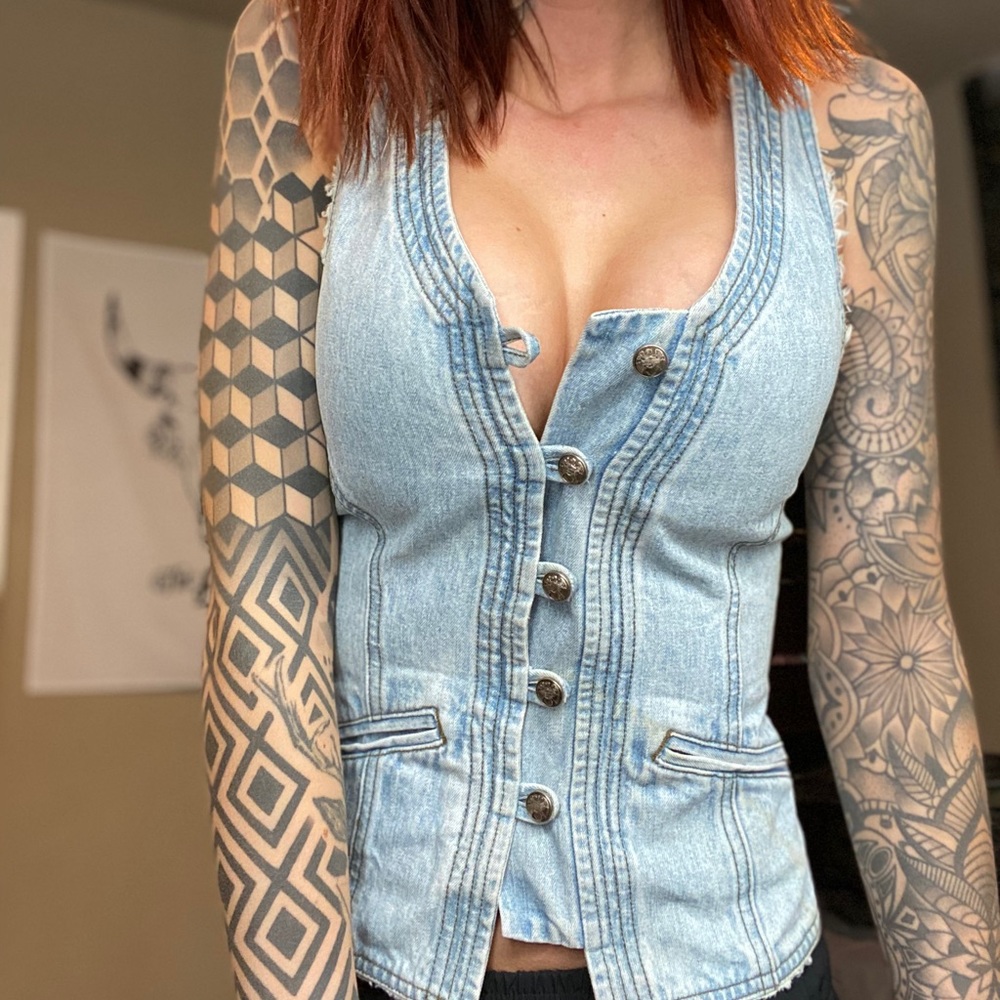 Vintage button up Harley Davidson vest - XS